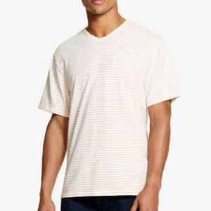 DKNY V-neck Coral Striped T-shirt